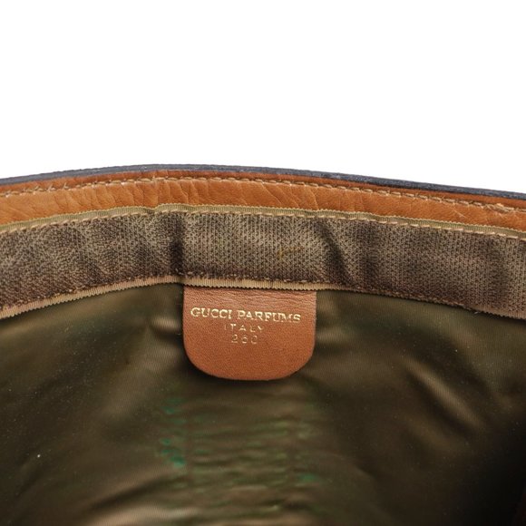 Vintage GUCCI Web Suede Leather Cosmetics Toiletry Travel Bag Italy - Picture 8 of 9